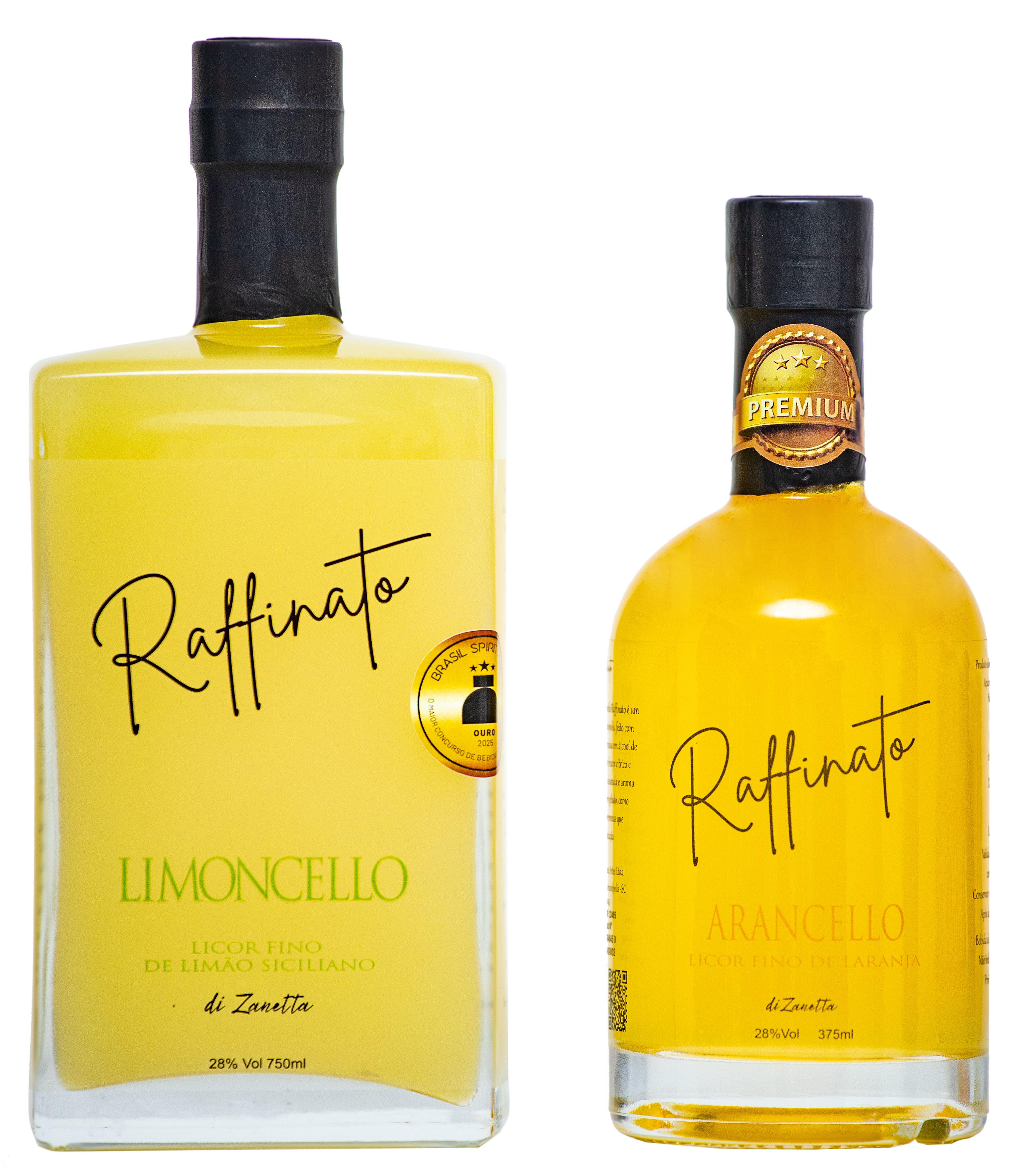 Kit Limoncello 750 + Arancello 375 750ml + 375ml Raffinato — licor artesanal Florianópolis
